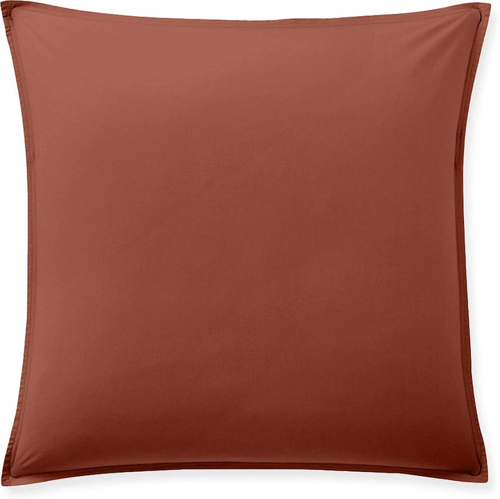 Taie d'oreiller avec volant 100% percale de coton lavé terracotta by Baton Rouge