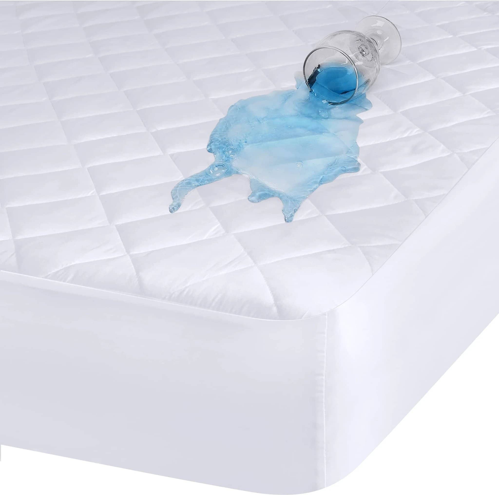Protege matelas 100% polyester 205gsm matelasse impermeable respirant blanc by BLANC PASSION
