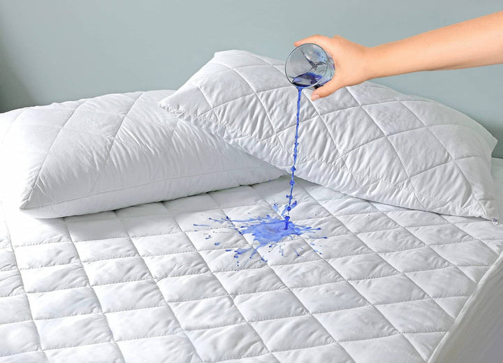 Protege matelas 100% polyester 205gsm matelasse impermeable respirant blanc by BLANC PASSION