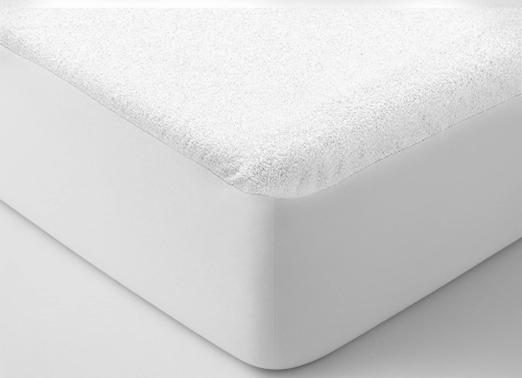 Protege matelas 100% polyester bouclette eponge et impermeable blanc by BLANC PASSION