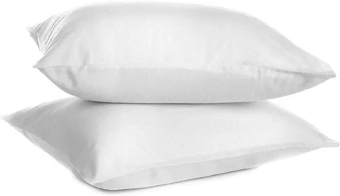 Lot de 2 proteges oreiller 65x65cm 100% polyester bouclette éponge et impermeable blanc by BLANC PASSION