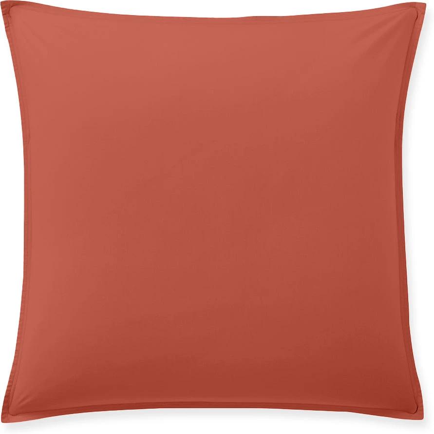 Taie d'oreiller 100% percale de coton lavé 80fils/cm_ - terre de sienne by Baton Rouge