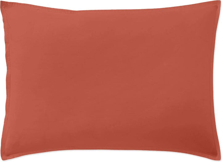 Taie d'oreiller 100% percale de coton lavé 80fils/cm_ - terre de sienne by Baton Rouge