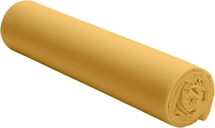 Drap housse uni baton rouge 100% percale de coton lavé - jaune moutarde by Baton Rouge