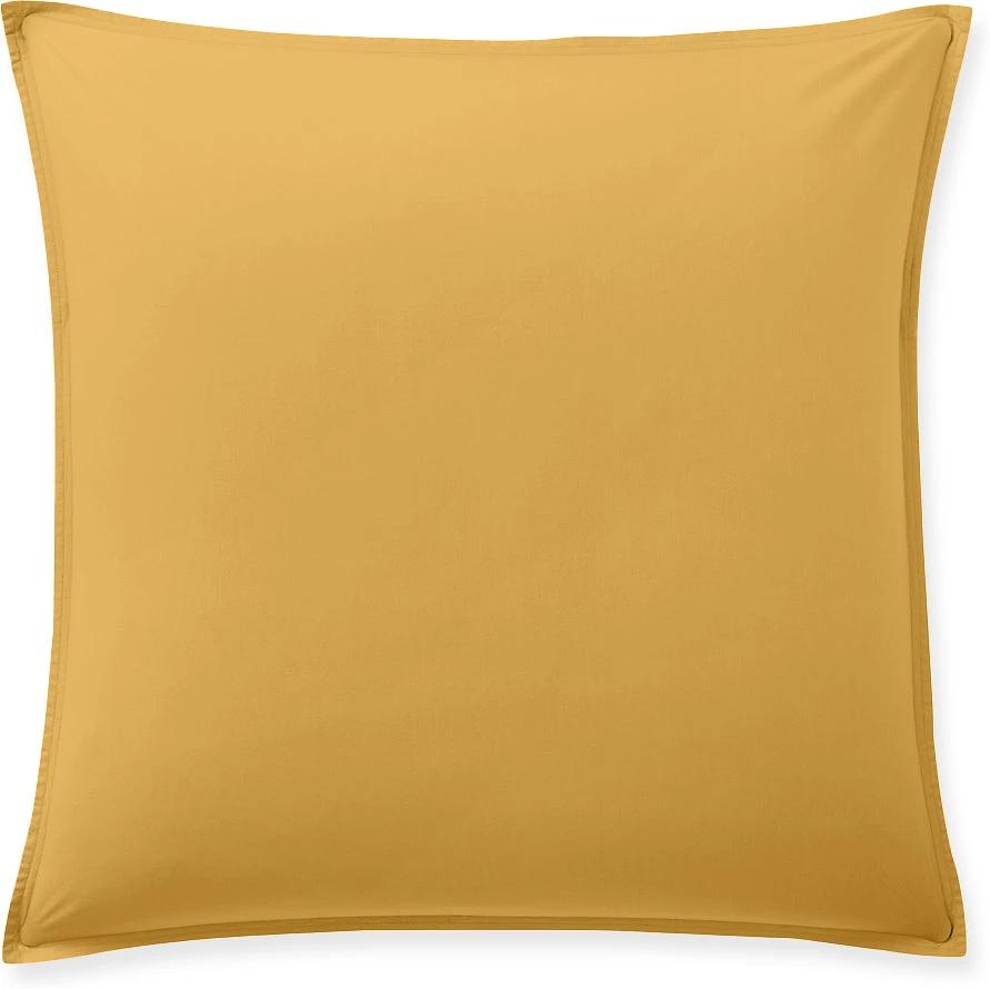 Taie d'oreiller 100% percale de coton lavé 80fils/cm_ - jaune moutarde by Baton Rouge