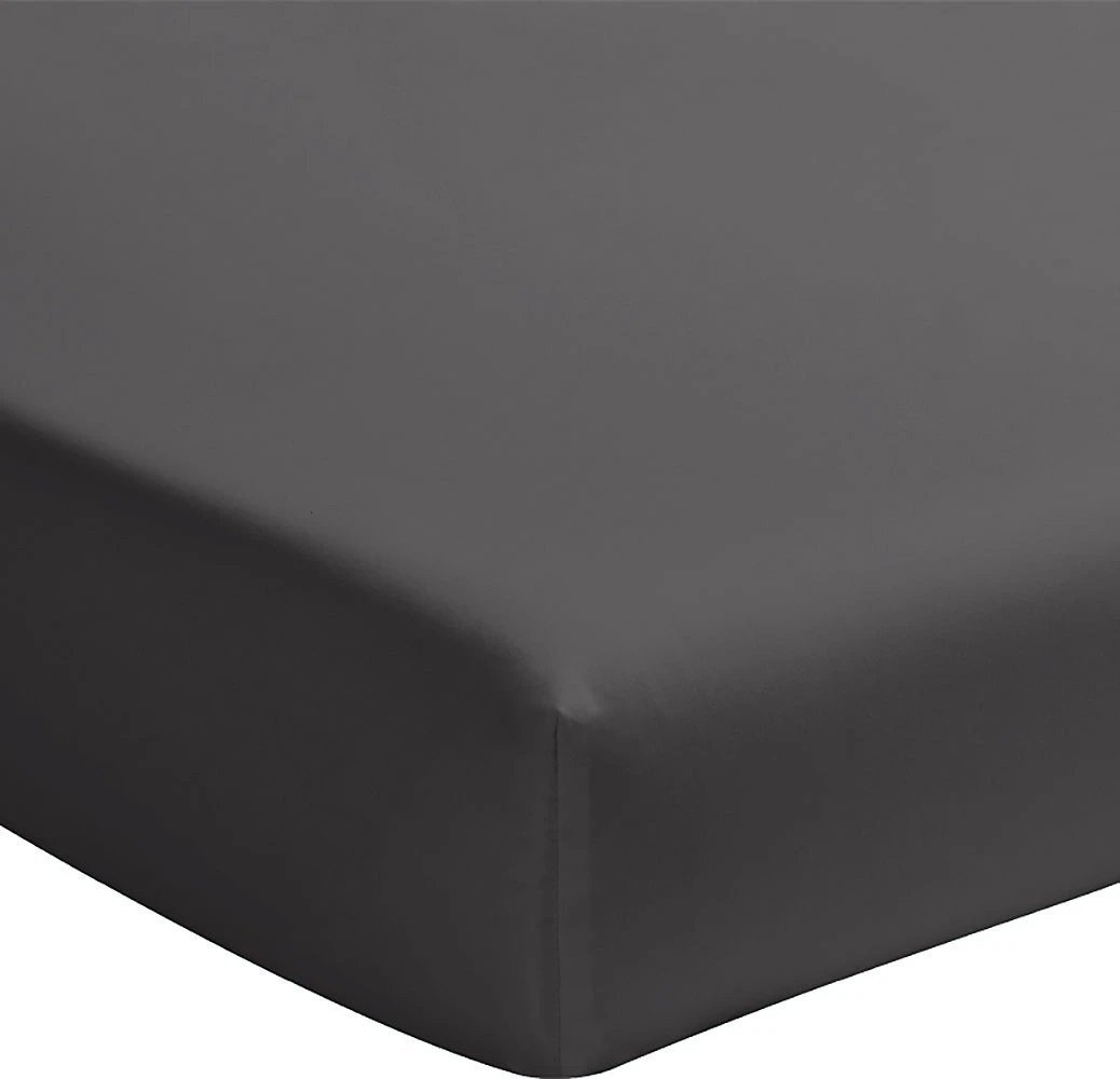 Drap housse uni baton rouge 100% percale de coton lavé - gris magnet/gris anthracite by Baton Rouge