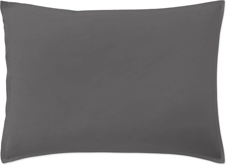 Taie d'oreiller baton rouge 100% percale de coton lavé 80fils/cm_ - gris magnet/gris anthracite by Baton Rouge