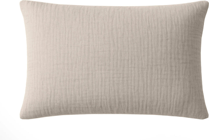 Taie d'oreiller 100% gaze de coton lavé ecru naturel by Baton Rouge