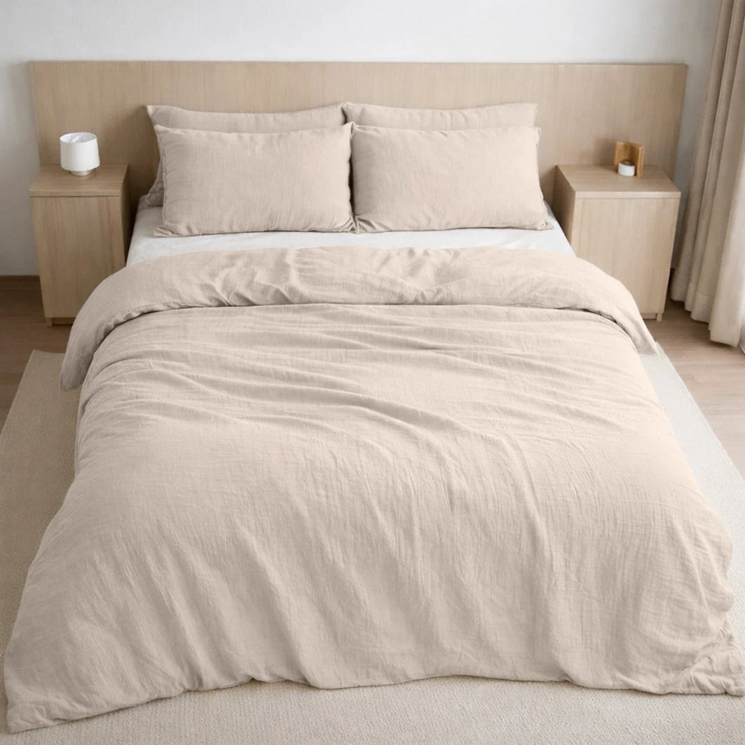 Housse de couette 100% gaze de coton lavé ecru naturel by Baton Rouge