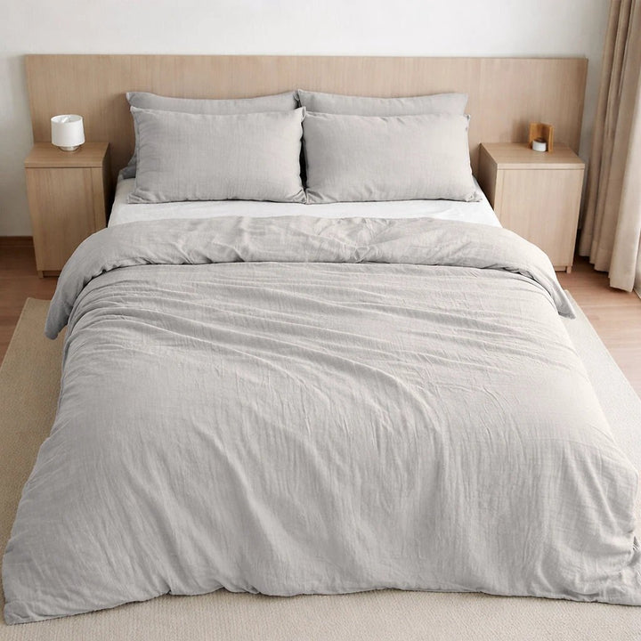 Housse de couette 100% gaze de coton lavé gris glacier by Baton Rouge