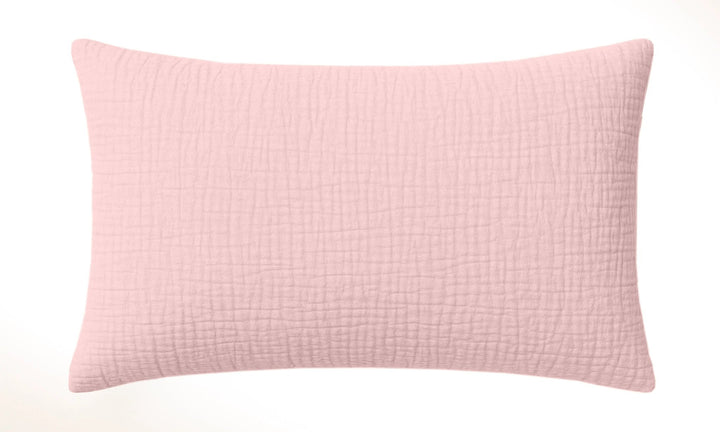 Taie d'oreiller 100% gaze de coton lavé rose lotus by Baton Rouge