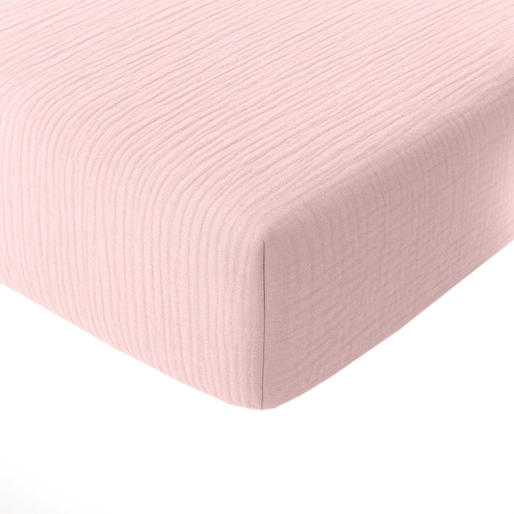 Drap housse bonnet:30cm 100% gaze de coton lavé rose lotus by Baton Rouge