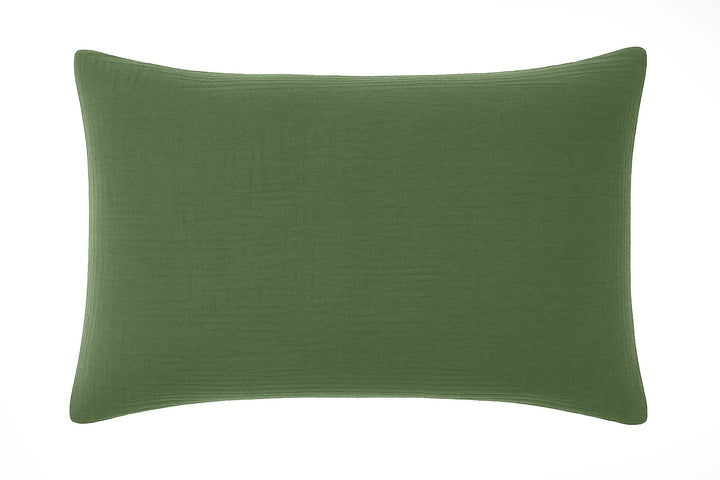 Taie d'oreiller 100% gaze de coton lavé vert cèdre by Baton Rouge