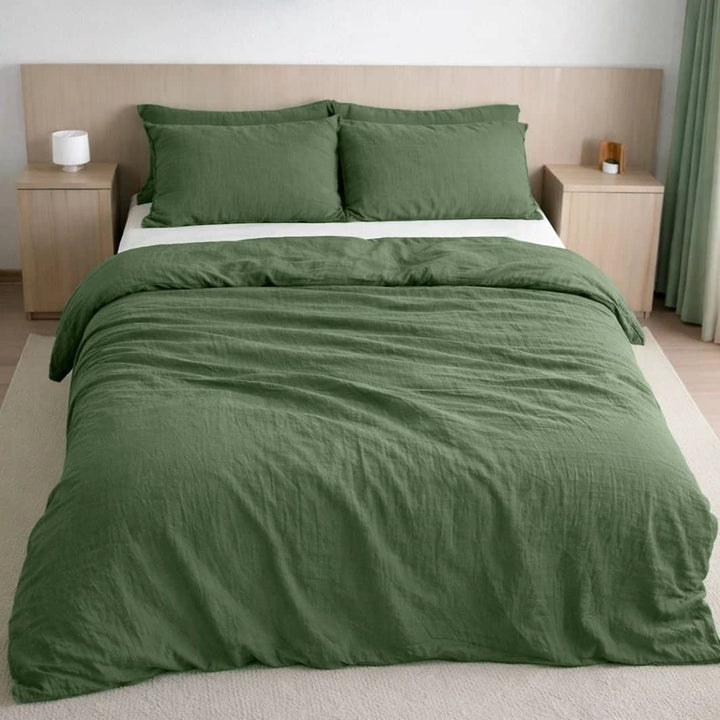 Housse de couette 100% gaze de coton lavé vert cèdre by Baton Rouge
