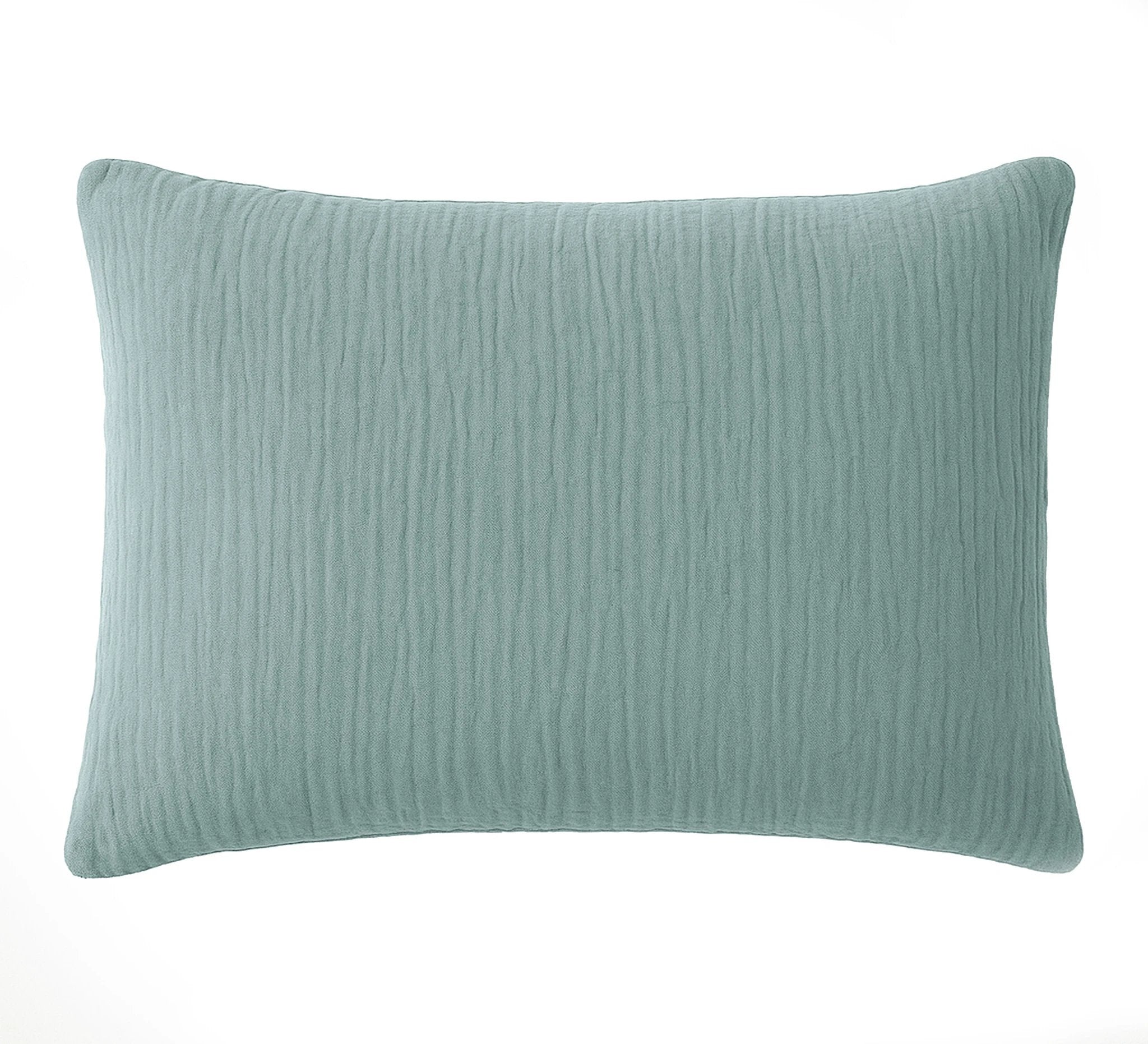 Taie d'oreiller 100% gaze de coton lavé bleu givrée by Baton Rouge