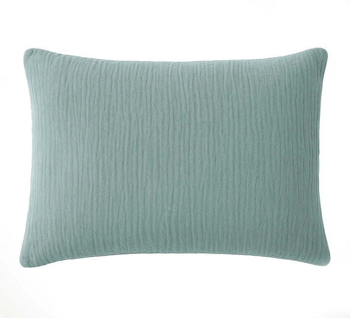 Taie d'oreiller 100% gaze de coton lavé bleu givrée by Baton Rouge
