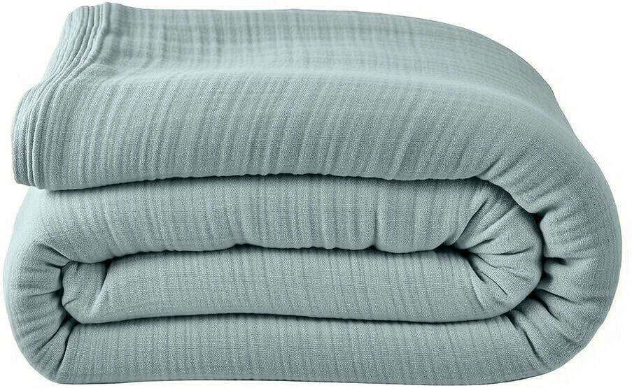 Housse de couette 100% gaze de coton lavé bleu givrée by Baton Rouge