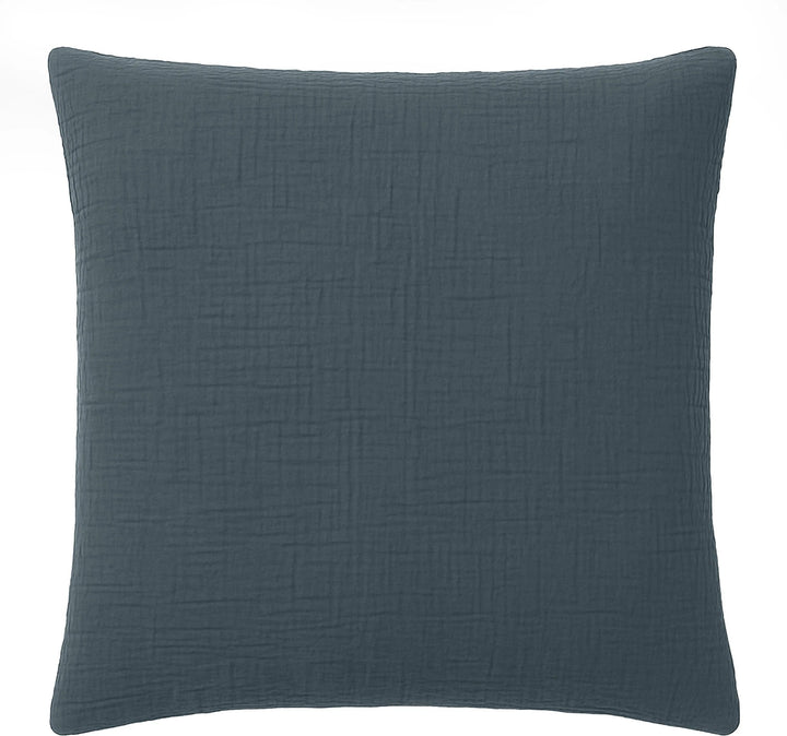 Taie d'oreiller 100% gaze de coton lavé bleu pétrole by Baton Rouge