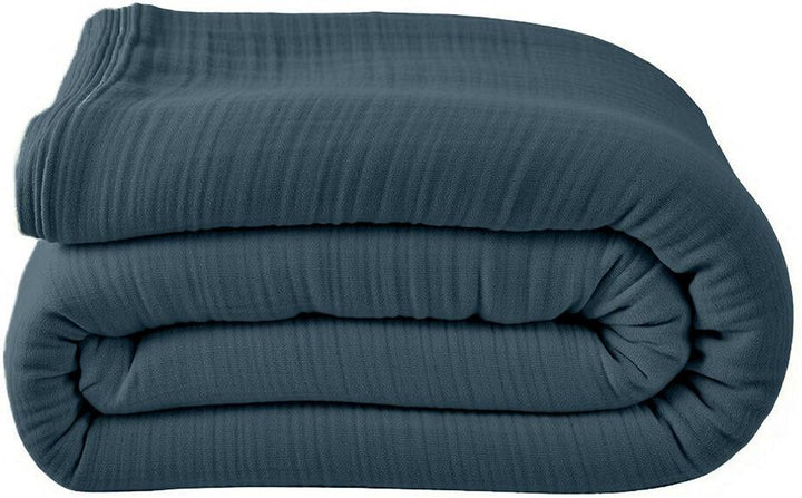 Housse de couette 100% gaze de coton lavé bleu pétrole by Baton Rouge