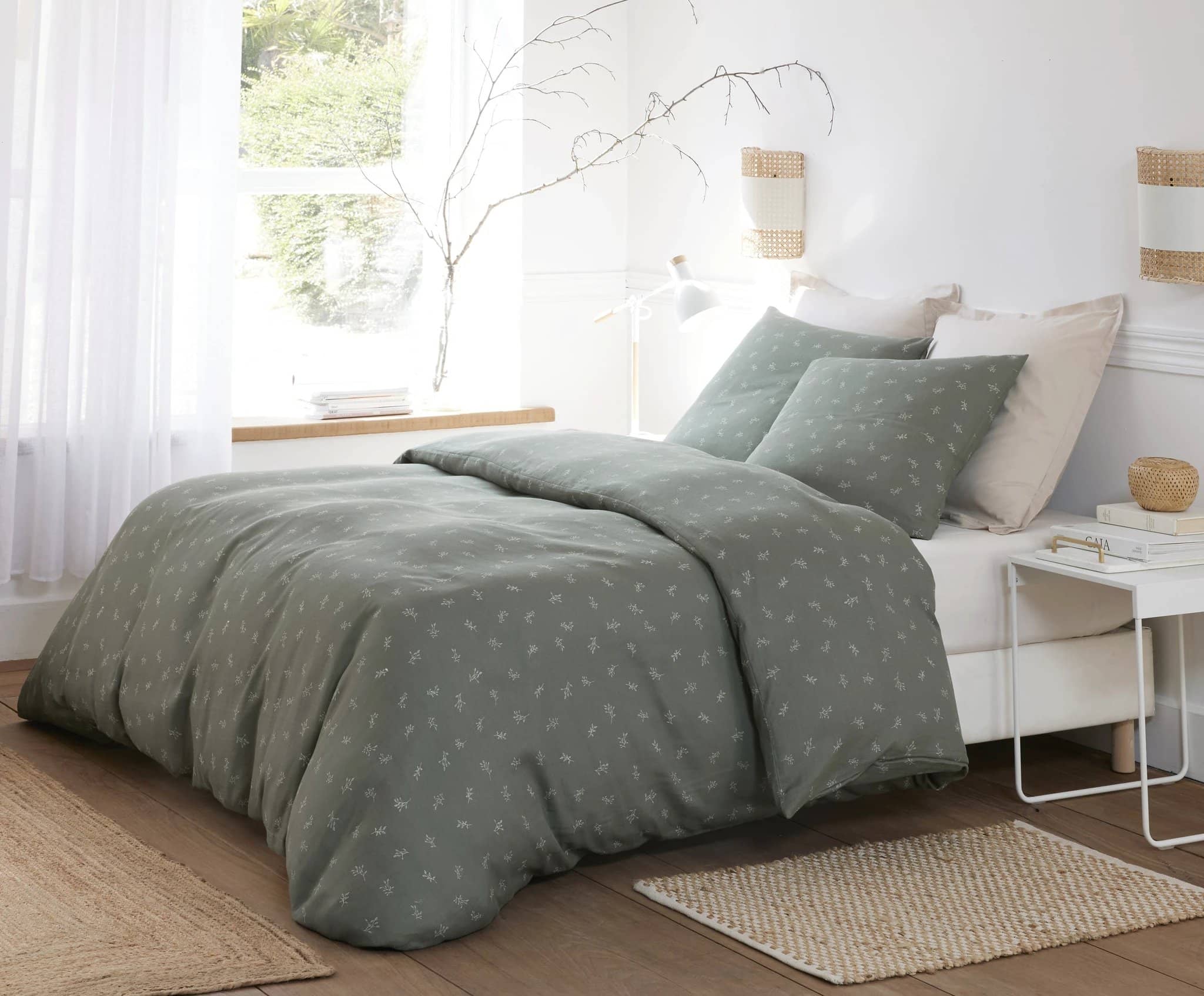 Parure housse de couette 3pcs 100% gaze de coton imprimé celestine by Baton Rouge