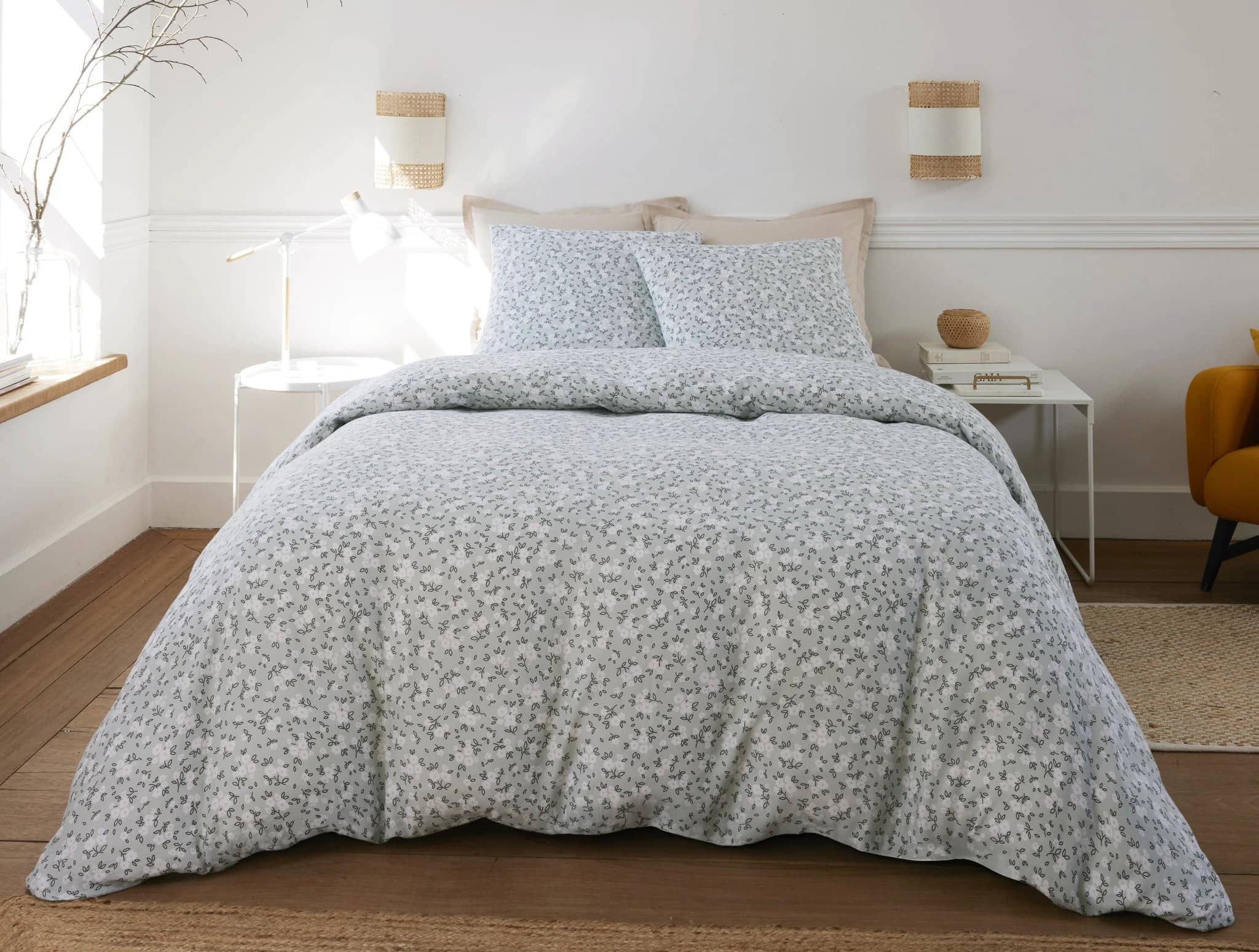 Parure housse de couette 3pcs 100% gaze de coton imprimé edana by Baton Rouge