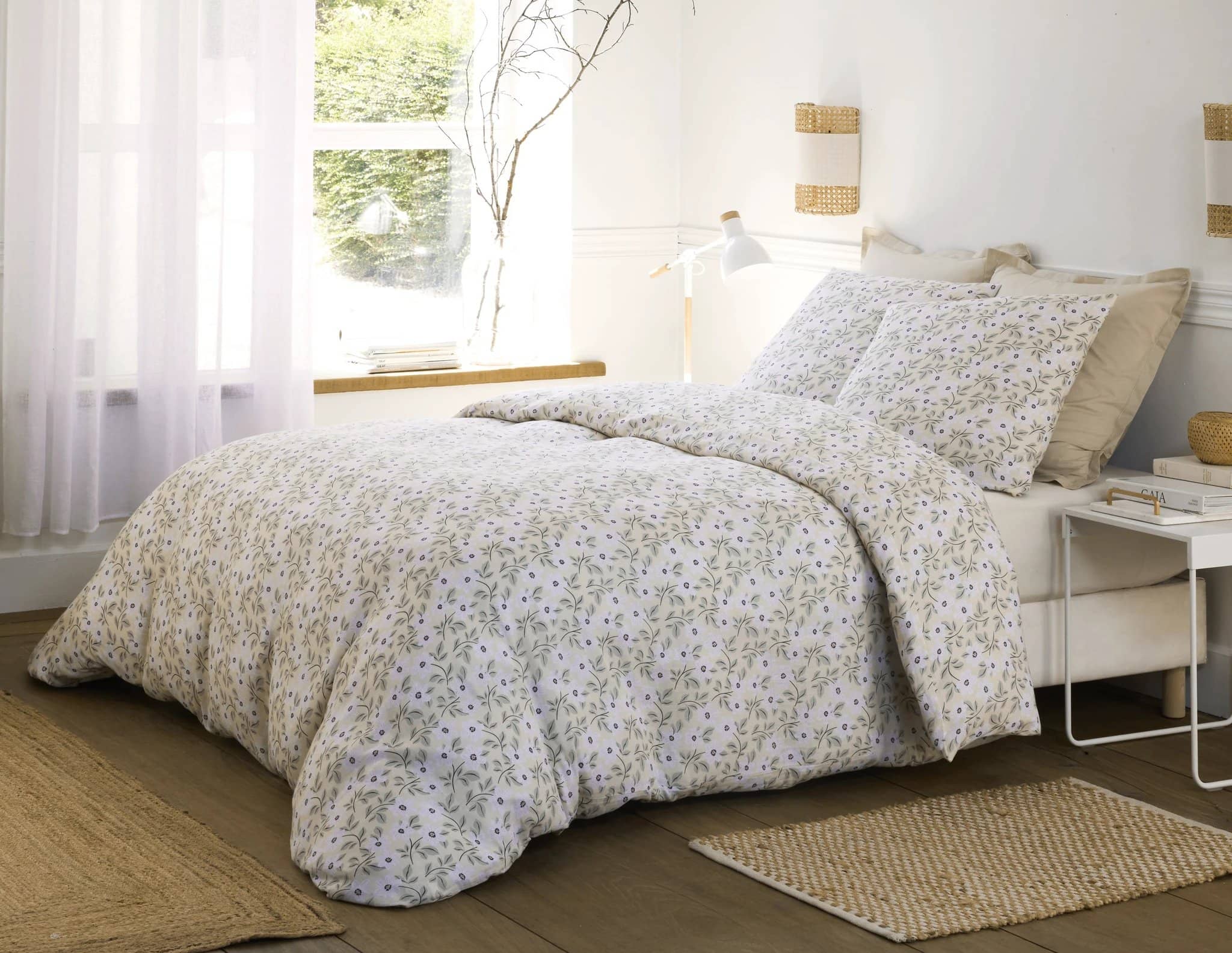Parure housse de couette 3pcs 100% gaze de coton imprimé loucile by Baton Rouge