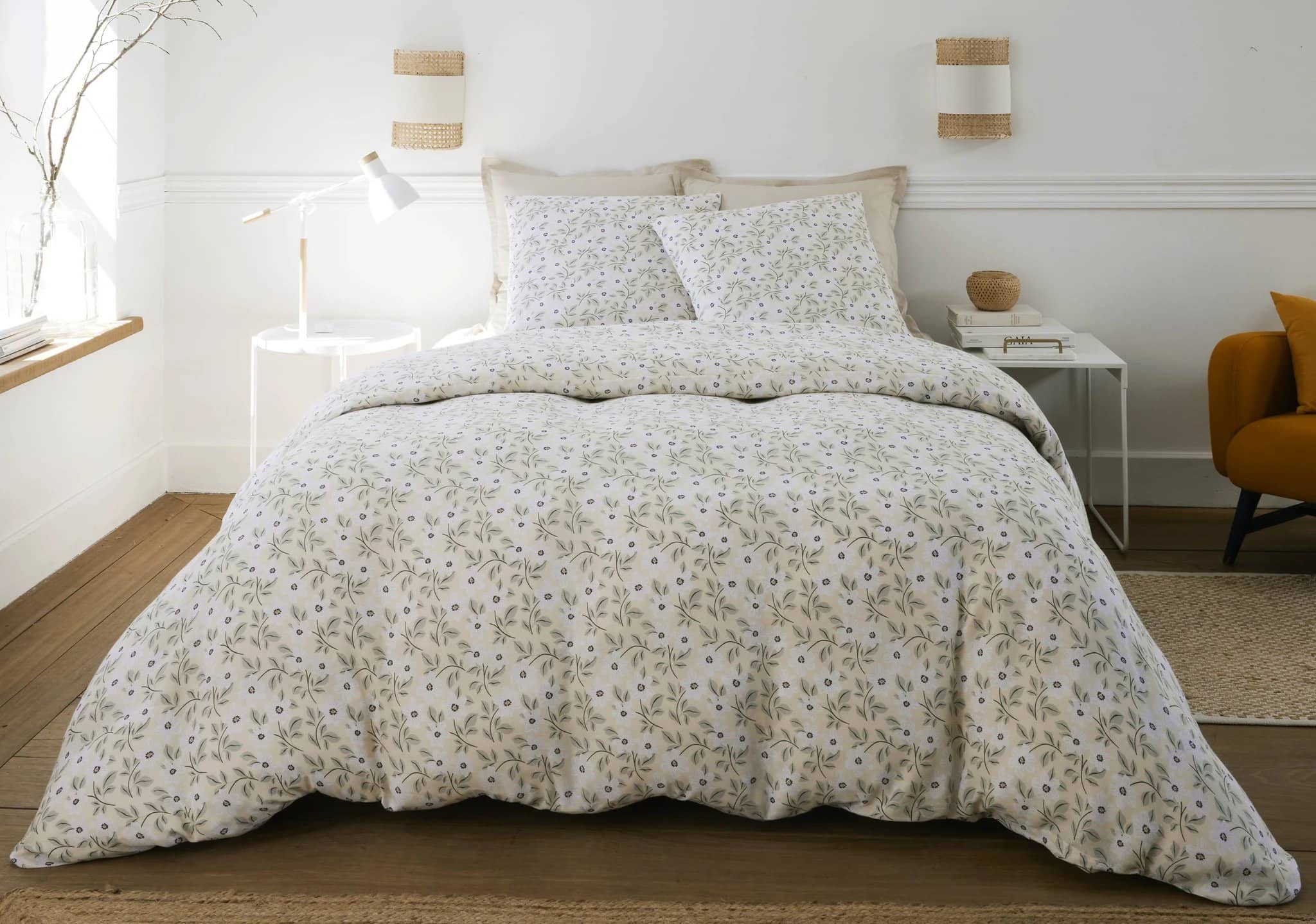 Parure housse de couette 3pcs 100% gaze de coton imprimé loucile by Baton Rouge