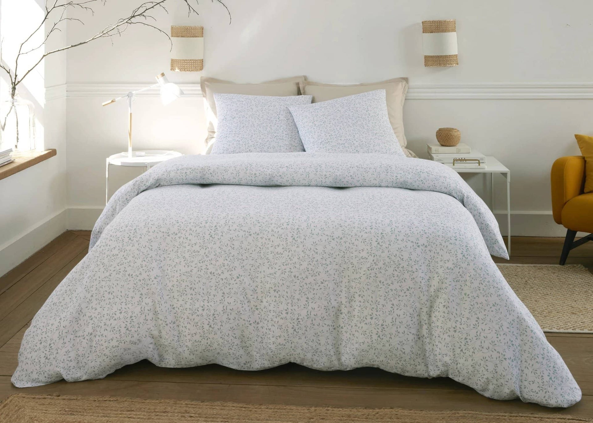 Parure housse de couette 3pcs 100% gaze de coton imprimé murmure by Baton Rouge
