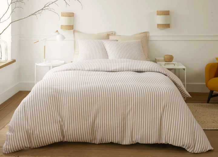 Parure housse de couette 3pcs 100% gaze de coton imprimé sole•s by Baton Rouge