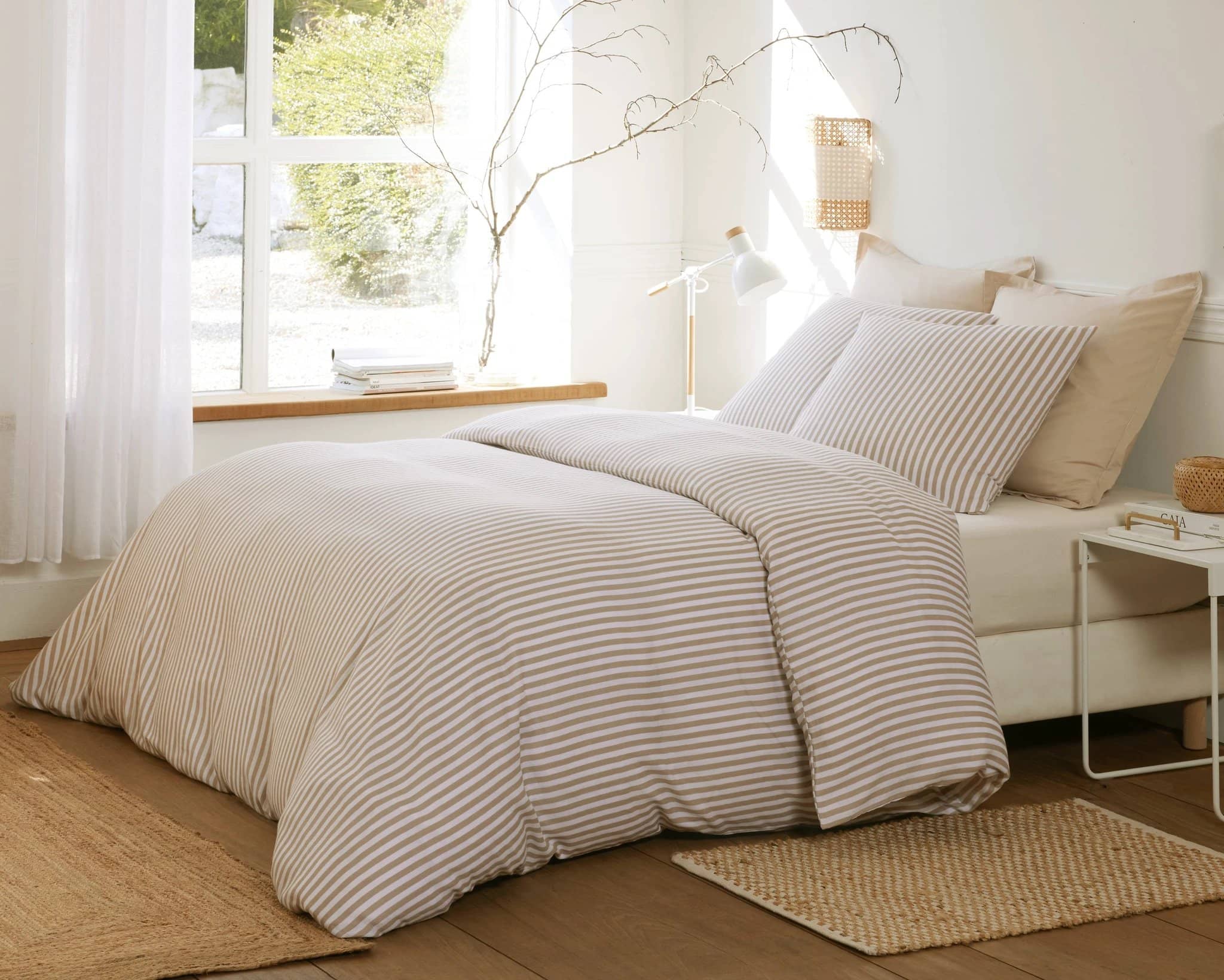 Parure housse de couette 3pcs 100% gaze de coton imprimé sole•s by Baton Rouge