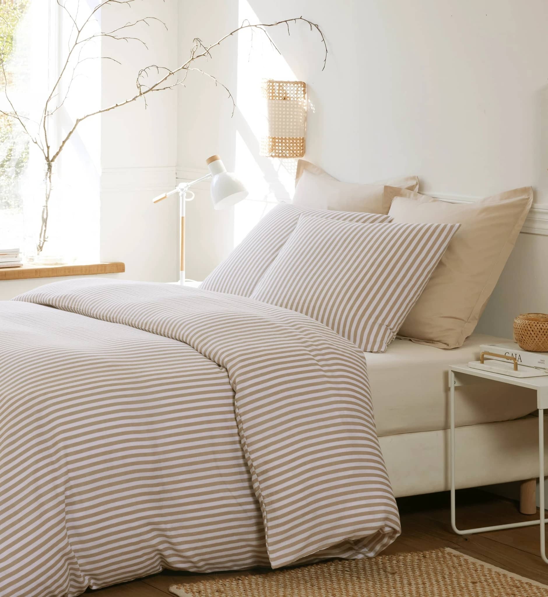 Parure housse de couette 3pcs 100% gaze de coton imprimé sole•s by Baton Rouge