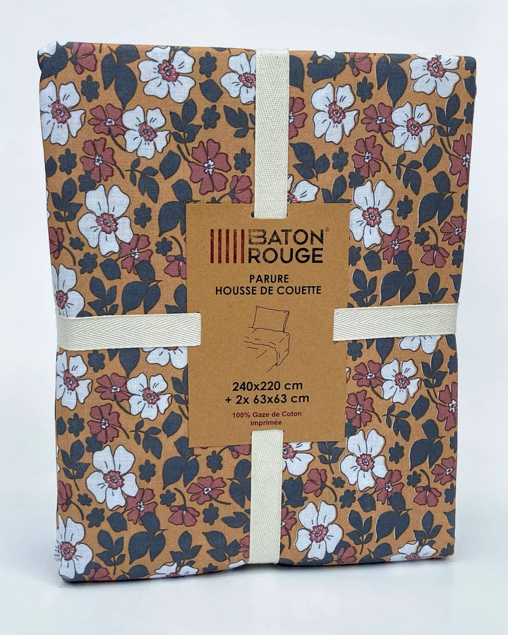 Parure housse de couette 3pcs 100% gaze de coton imprimé verone by Baton Rouge