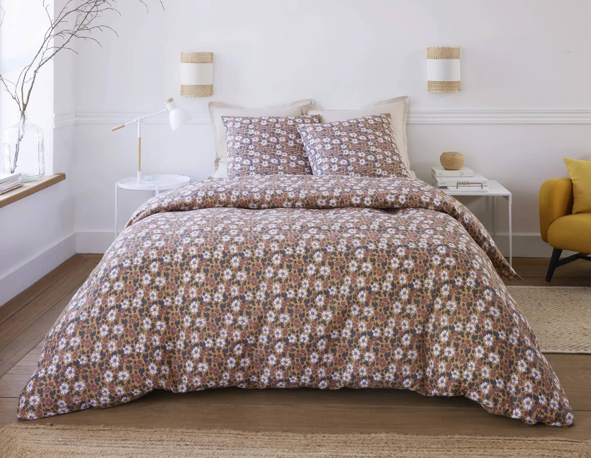 Parure housse de couette 3pcs 100% gaze de coton imprimé verone by Baton Rouge