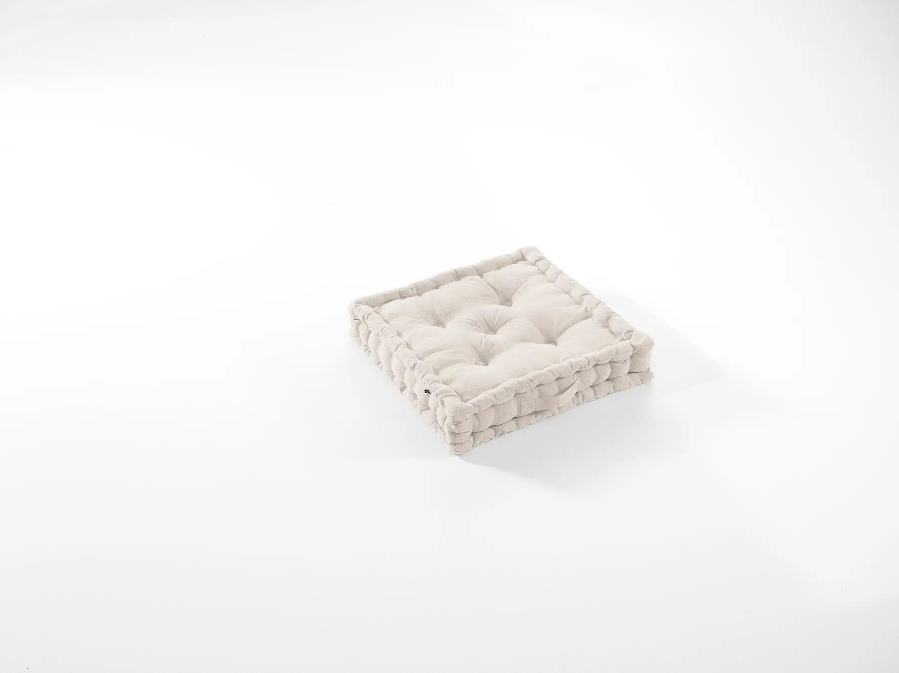 Coussin de sol 50 x 50 x 10 cm Coton uni KALA Grège by L'effet papillon