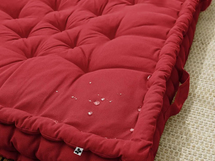 Coussin de sol 50 x 50 x 10 cm Coton uni KALA Cerise by L'effet papillon