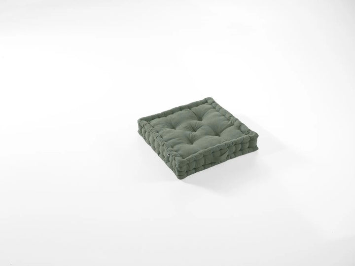 Coussin de sol 50 x 50 x 10 cm Coton uni KALA Romarin by L'effet papillon