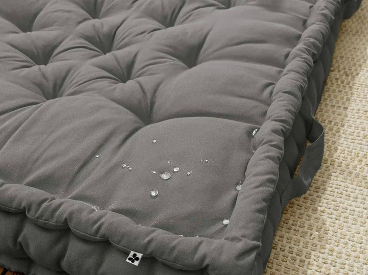 Coussin de sol 50 x 50 x 10 cm Coton uni KALA Granit by L'effet papillon