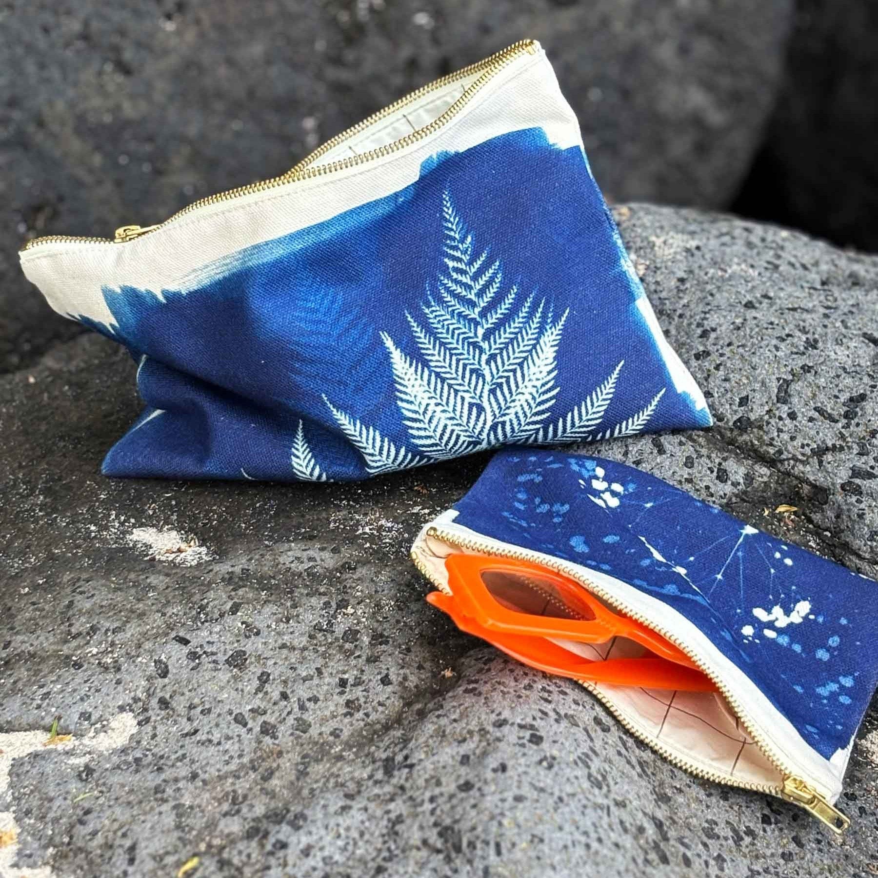 Pochette Fougère Bleu L 19 x 28 x 1 La Cerise sur le Gâteau