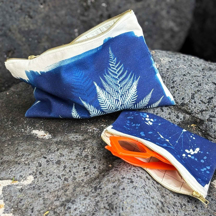 Pochette Fougère Bleu L 19 x 28 x 1 La Cerise sur le Gâteau