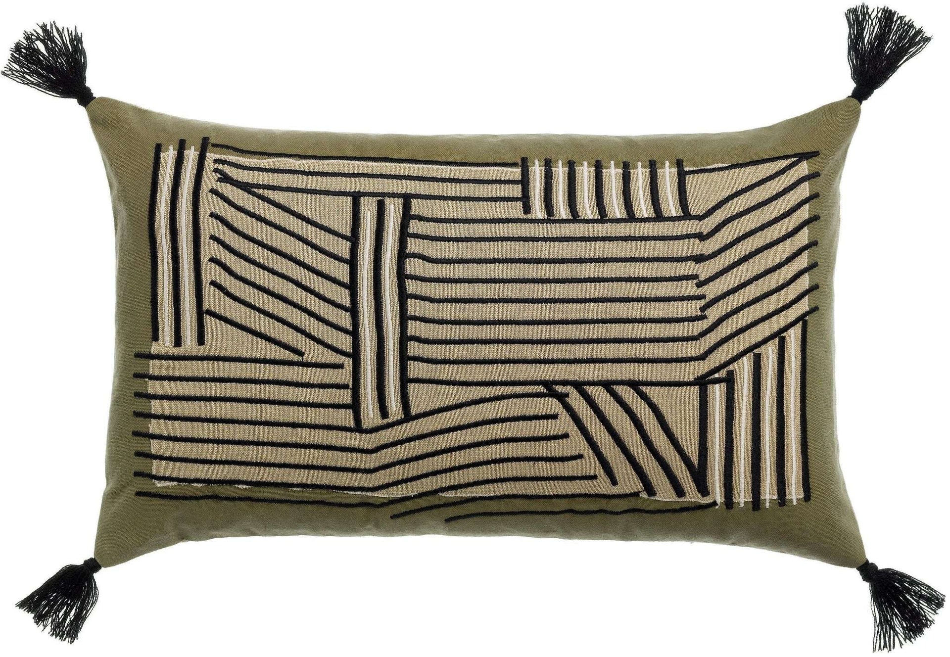 Coussin brodé Kori cèdre by Vivaraise