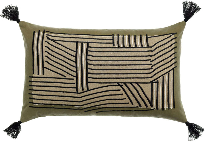 Coussin brodé Kori cèdre by Vivaraise