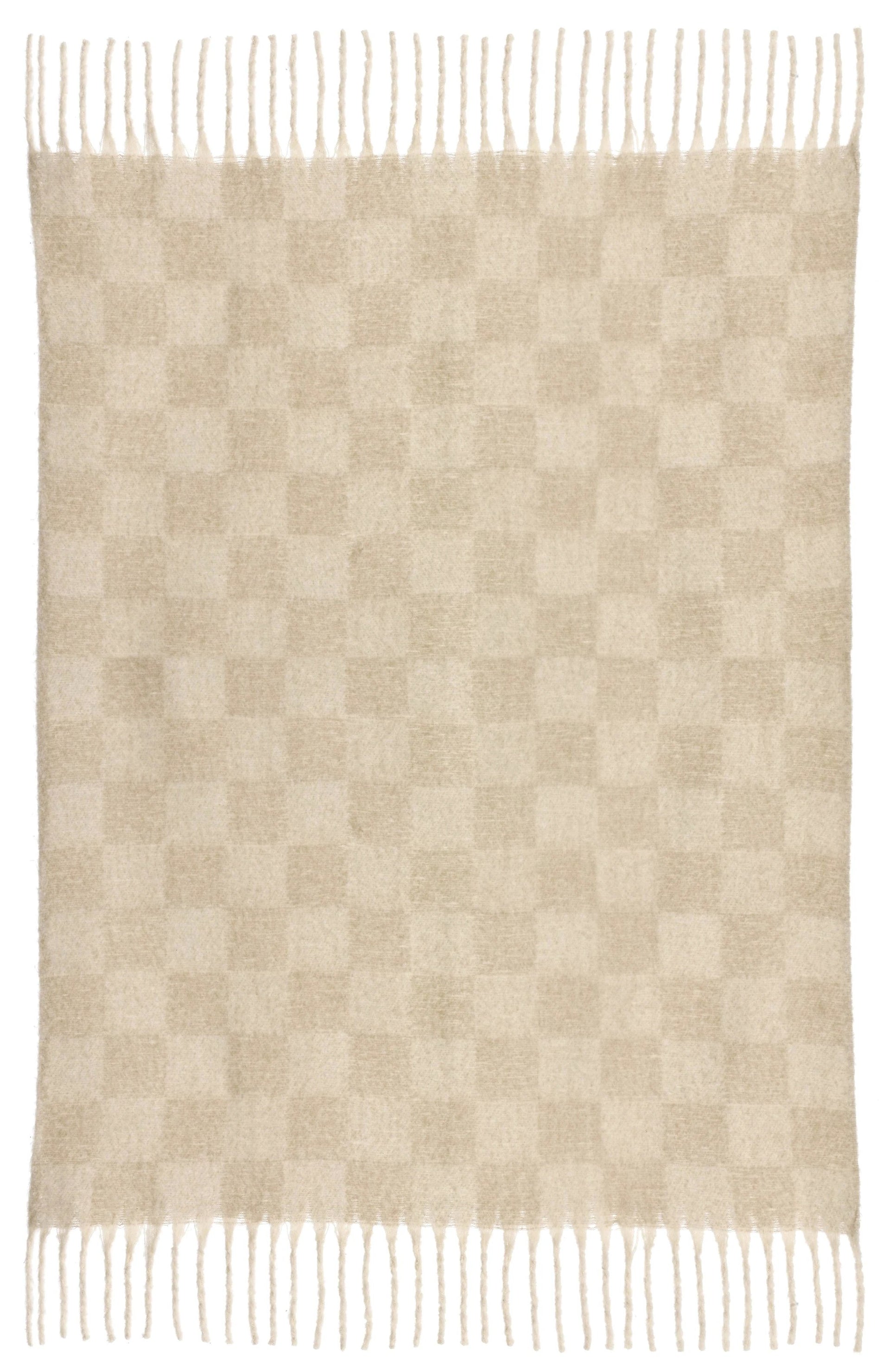 Plaid recyclé Isabel damier Nuage 130 x 160 by Vivaraise