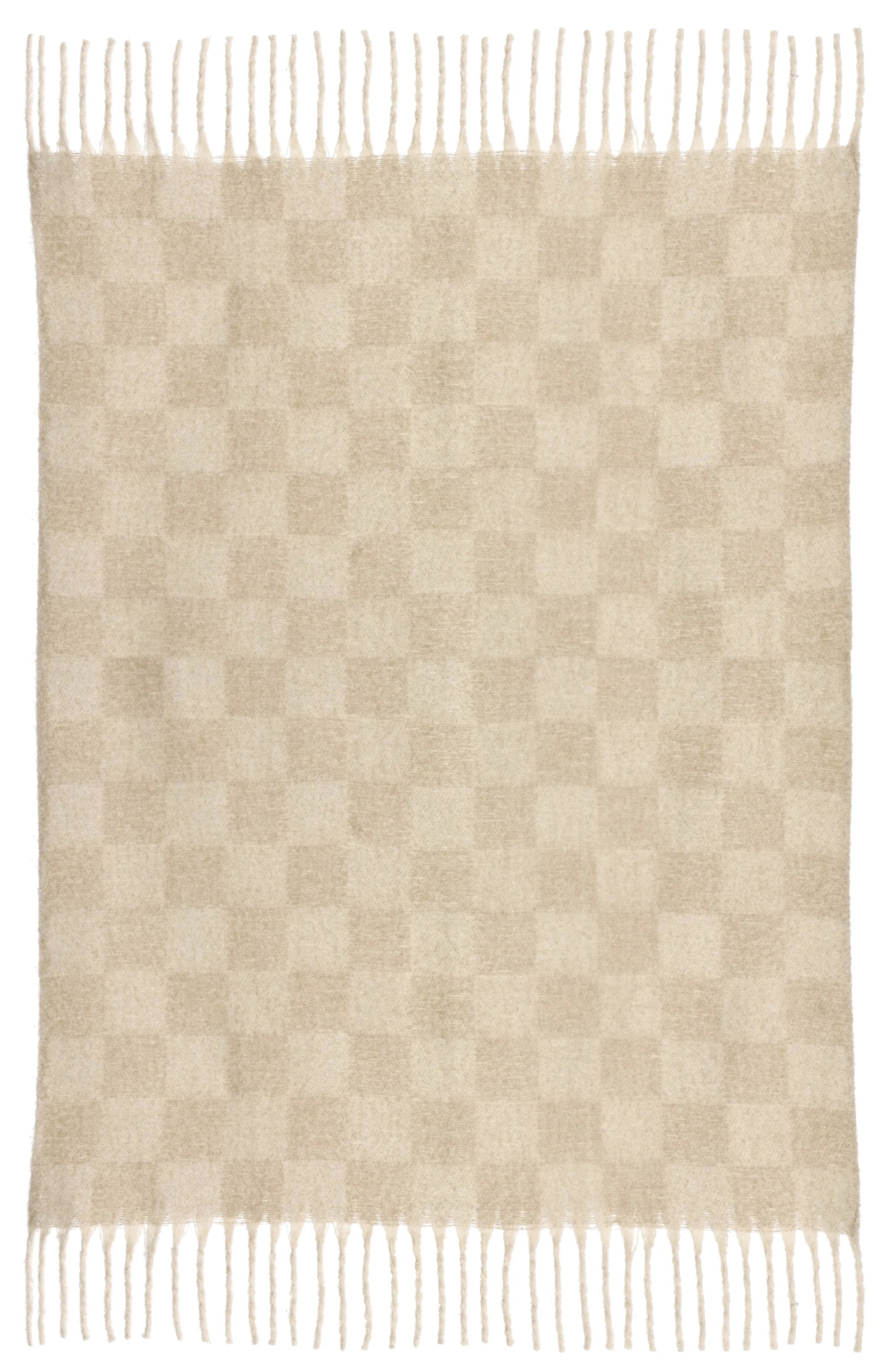 Plaid recyclé Isabel damier Nuage 130 x 160 by Vivaraise