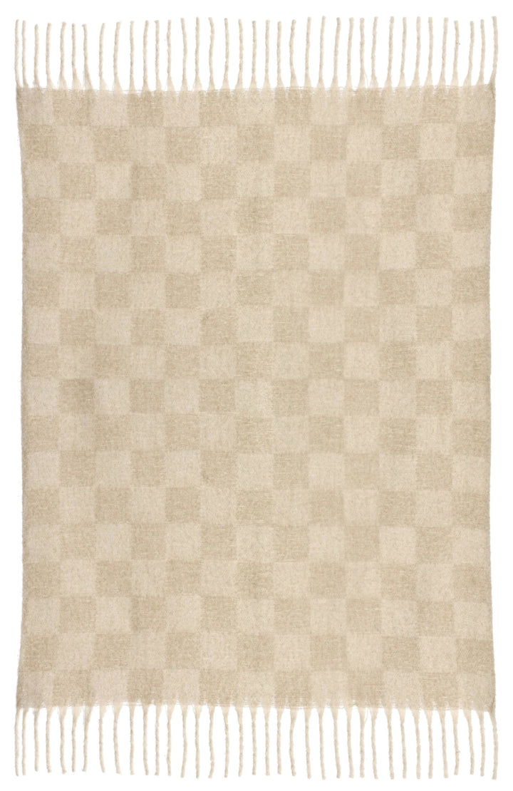 Plaid recyclé Isabel damier Nuage 130 x 160 by Vivaraise