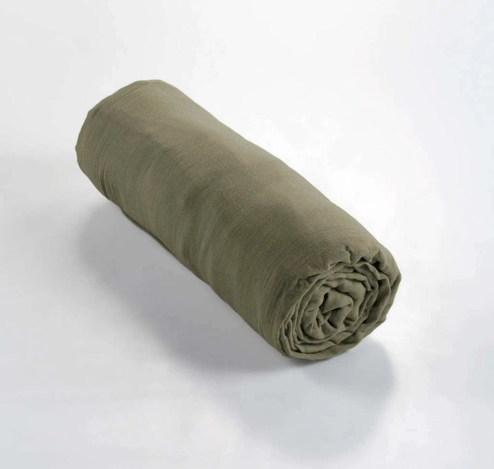 Drap housse Gaze de coton unie GAÏA Romarin by L'effet papillon