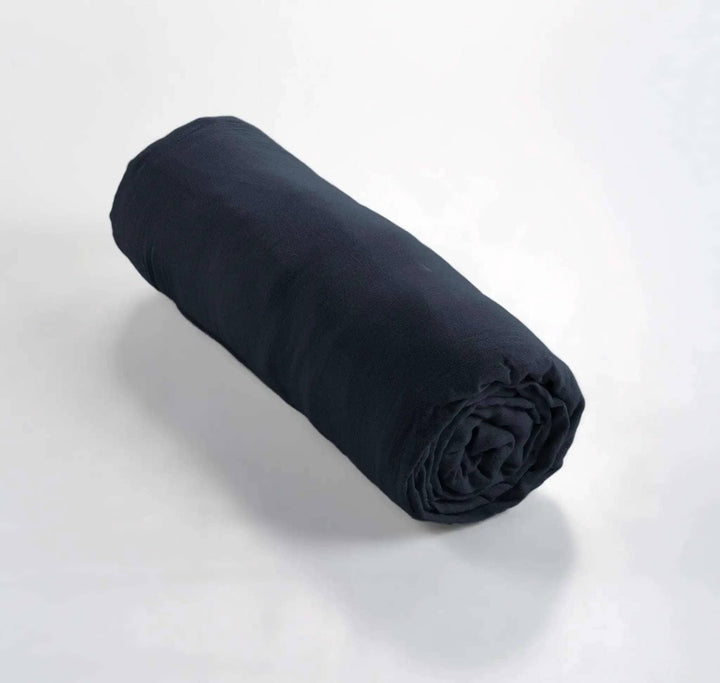 Drap housse Gaze de coton unie GAÏA Minuit by L'effet papillon