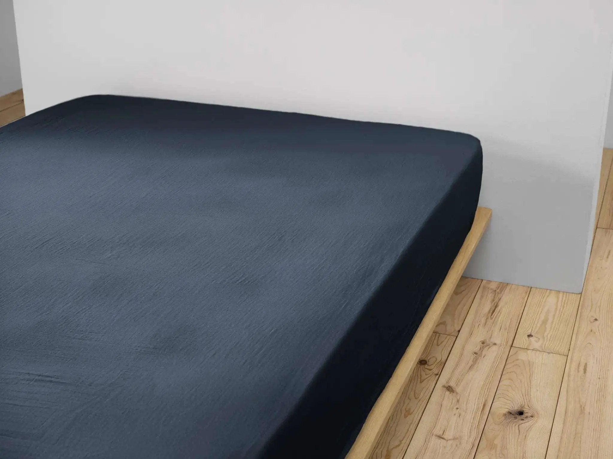Drap housse Gaze de coton unie GAÏA Minuit by L'effet papillon