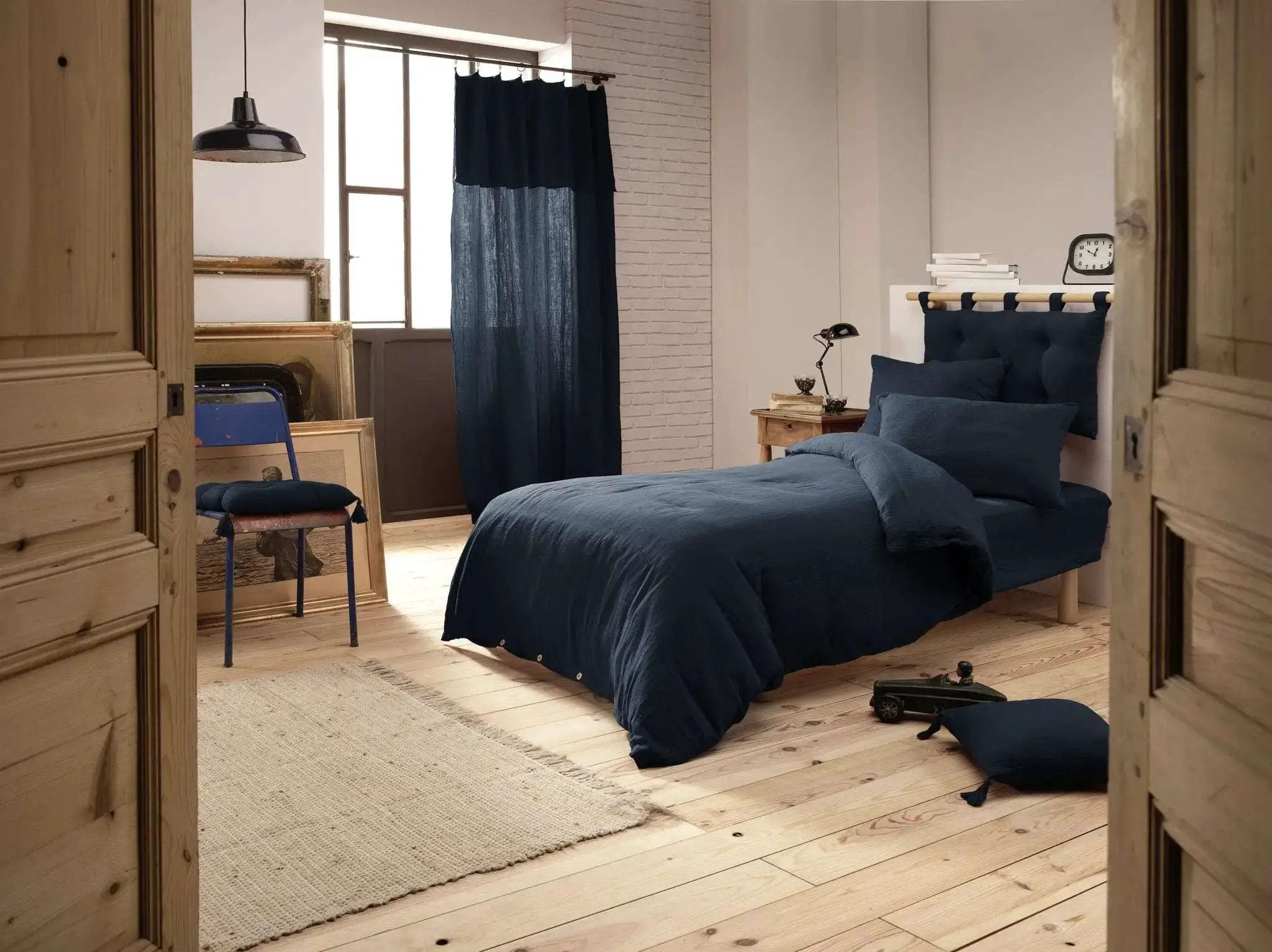 Housse de couette Gaze de coton unie GAÏA Minuit by L'effet papillon
