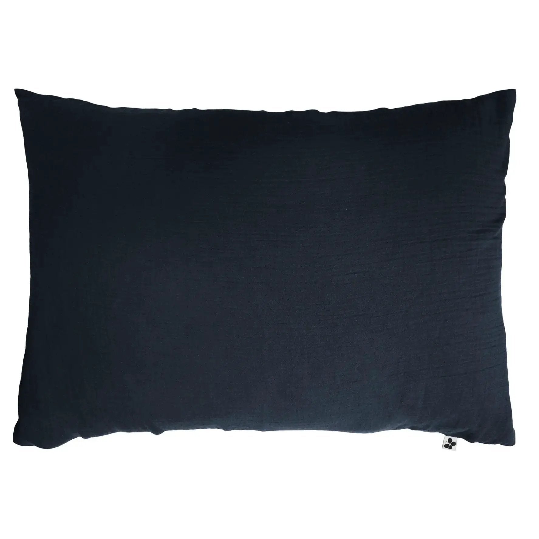 Taie d'oreiller 80 x 80 cm Gaze de coton unie GAÏA Minuit by L'effet papillon