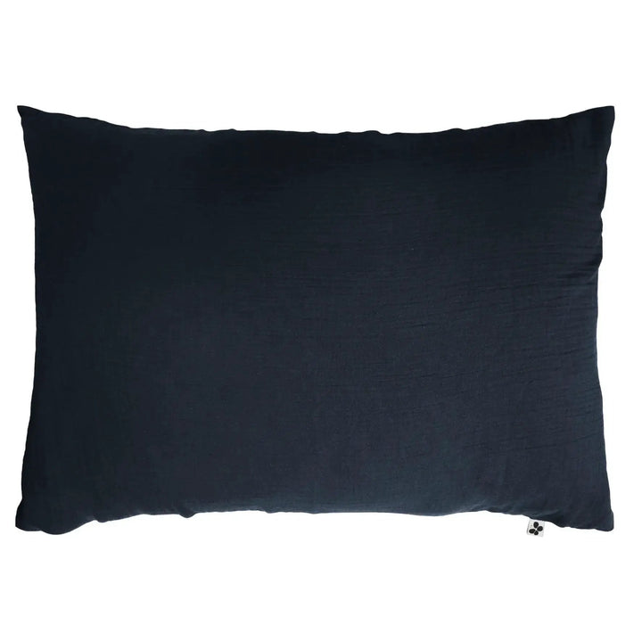 Taie d'oreiller 80 x 80 cm Gaze de coton unie GAÏA Minuit by L'effet papillon